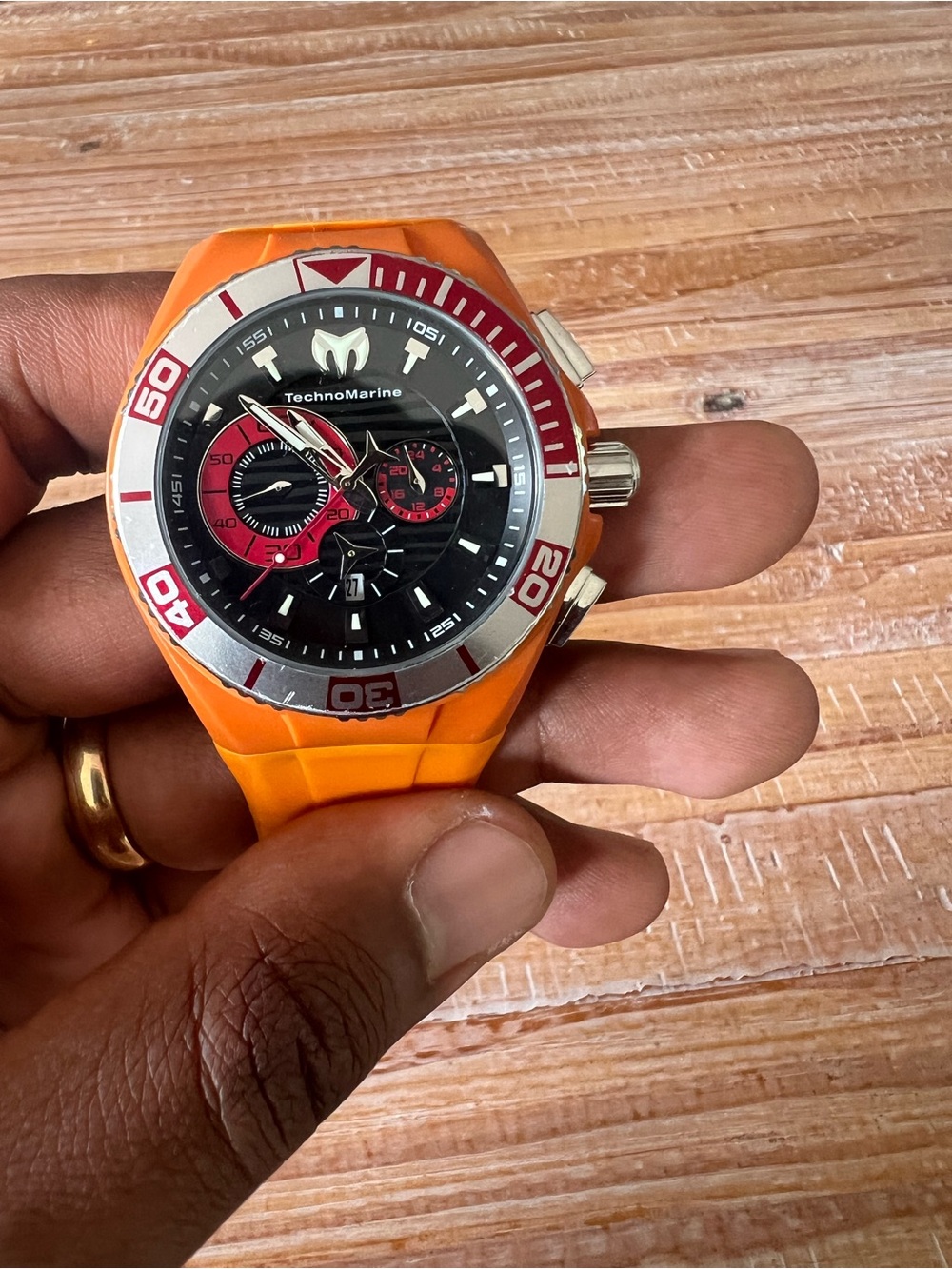 TechnoMarine Men’s Orange Dive Watch - Sport Chronograph